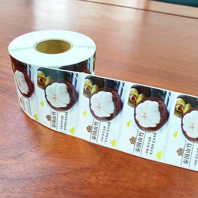 MOQ 1000pcs Ετικέτες αυτοκόλλησης τροφίμων με εκτύπωση CMYK σε τετράγωνο σχήμα